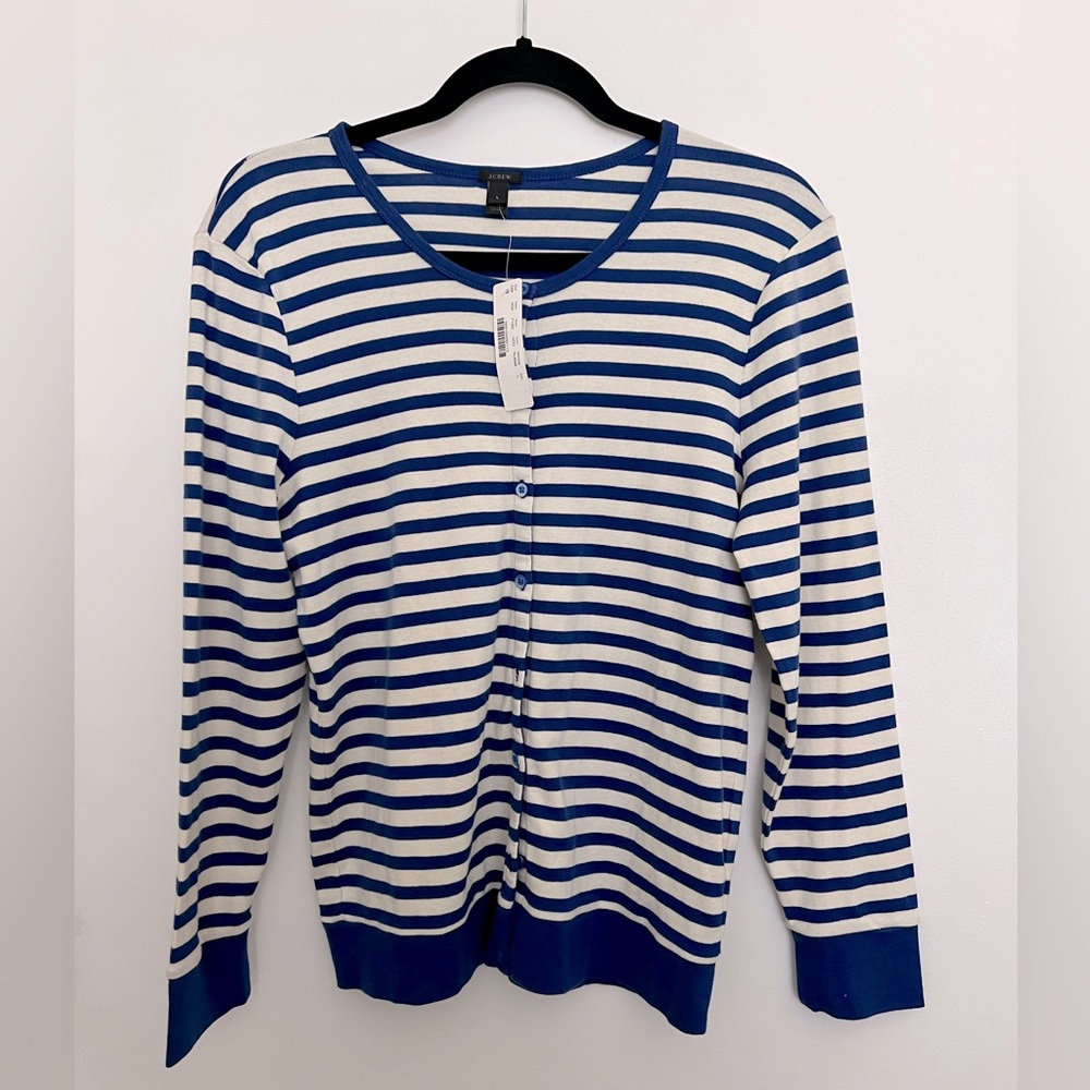 NWT J Crew Striped Cardigan
